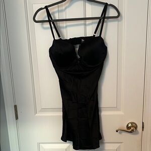 Victoria's Secret Black Satin Chemise
